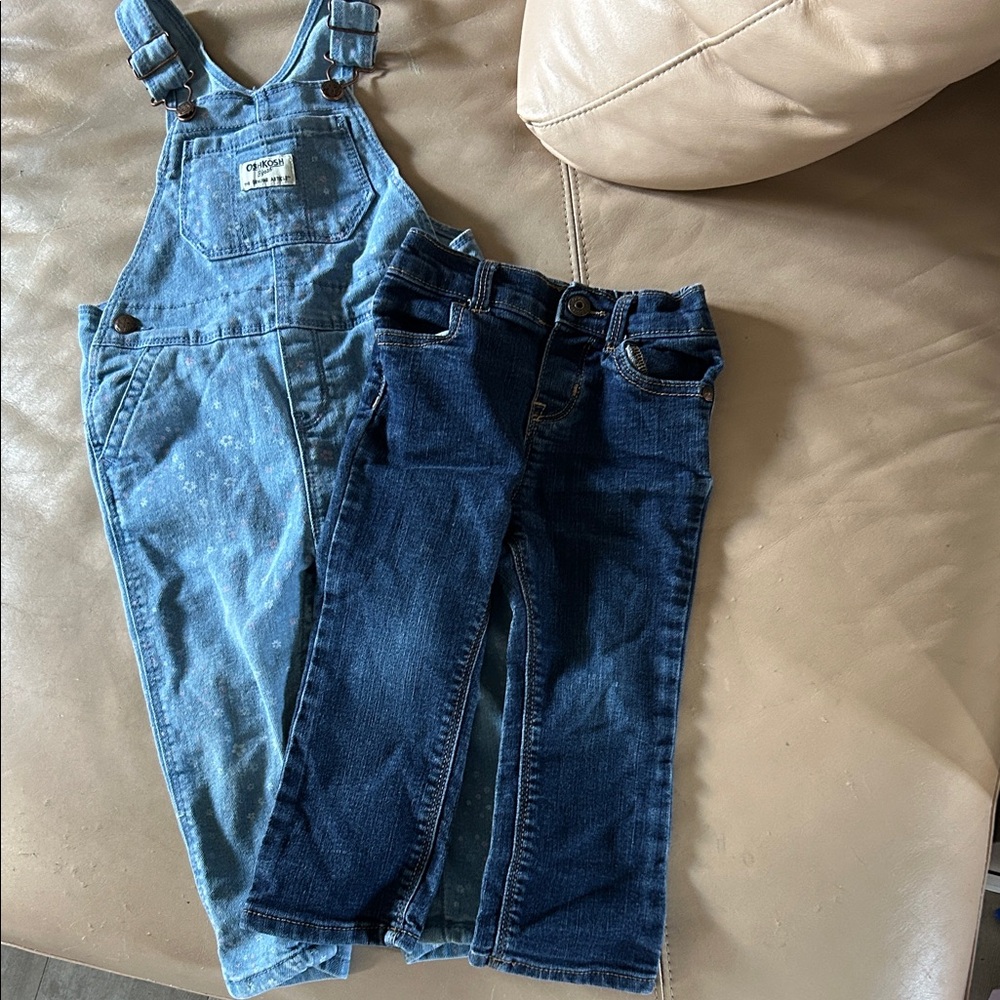 5/$20 Old Navy Kids Blue Denim Overalls and Jeans Set